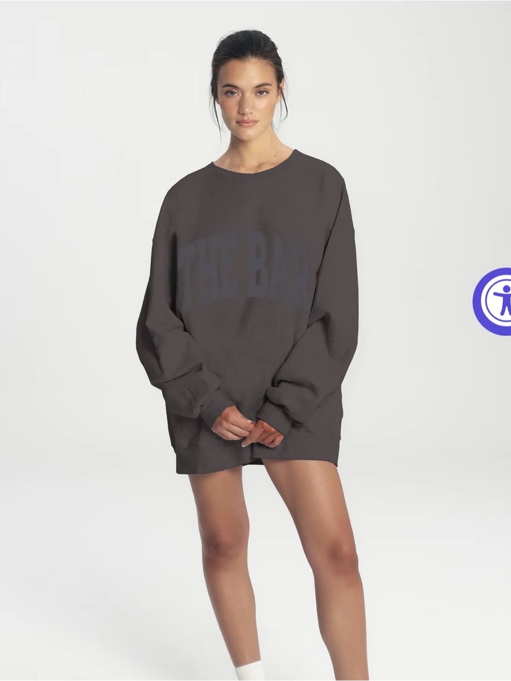 The Bar Varsity Slate Gray Sweatshirt Logo Sz L